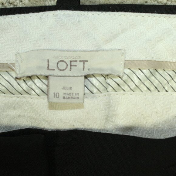 Ann Taylor Loft Julie Fit Dress Pants Wide Leg Trousers Black Womens Size 10 - Picture 7 of 7